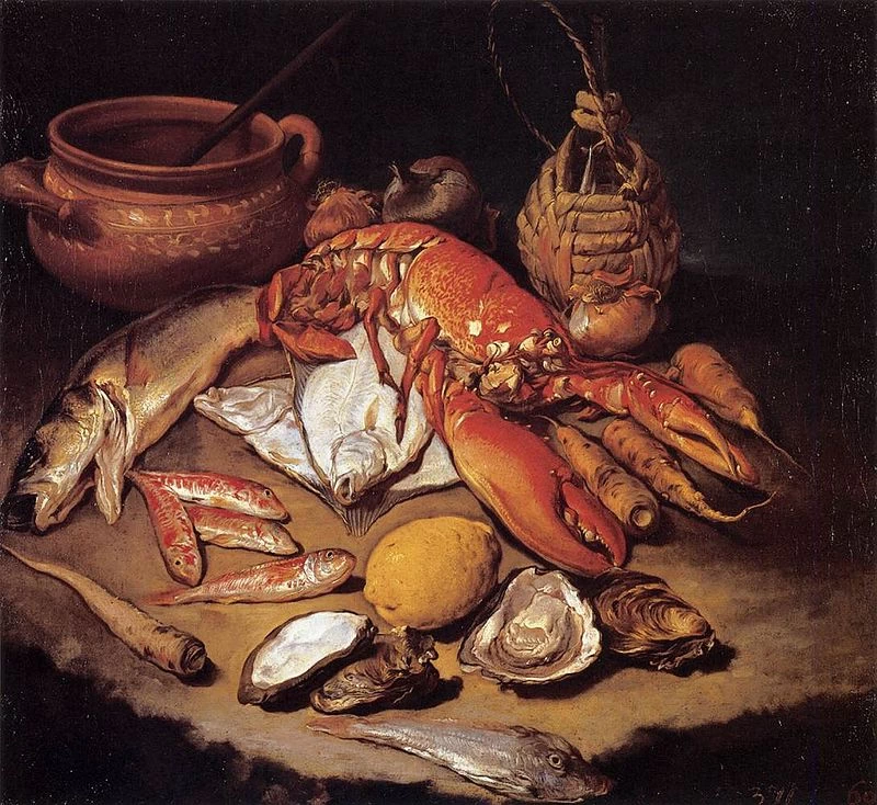 Giacomo Ceruti, il Pitocchetto - Aragosta, pesci e mollusco